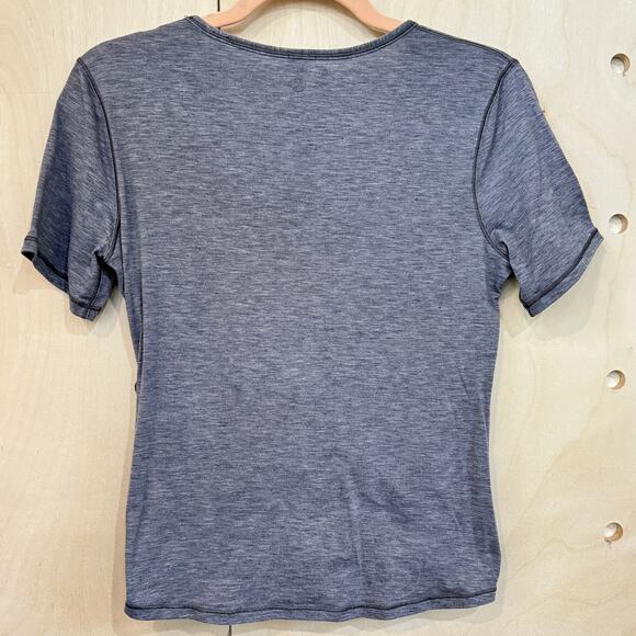 LULULEMON Do the Daily Short Sleeve Tee SZ 2 Blue Grey Heathered Workout T-shirt - Picture 4 of 7